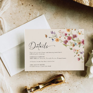 Informações Cartão de Invólucro Boho Wildflower Details