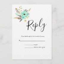 Cartão de Invólucro de Casamento de RSVP Botânico 