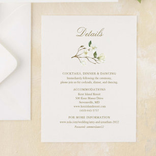 Informações Cartão de Invólucro de Casamento de Watercolor Mag