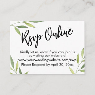 Informações Cartão de Invólucro de Folhagem Verde Online RSVP