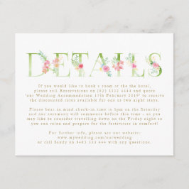 Informações Cartão de Invólucro de Mola Floral de Watercolor