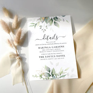 Informações Cartão de Invólucro Floral Eucalyptus Dourado