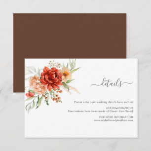 Informações Cartão de Invólucro Floral Rustic Boho