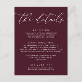 Informações Cartão de Invólucro Moderno Minimalista de Casamen