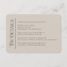 Cartão de Invólucro para Detalhes do Casamento Mod