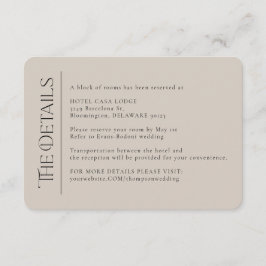 Informações Cartão de Invólucro para Detalhes do Casamento Mod