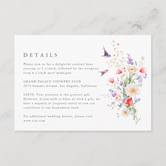 Informações Cartão de Invólucro para Pormenores de Primavera d (Frente)