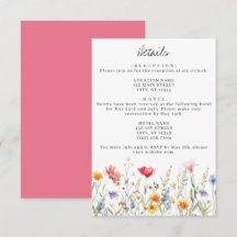 Cartão de Invólucro para Pormenores do Casamento d