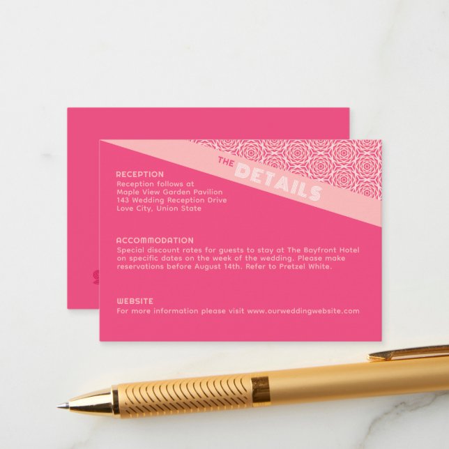 Informações Cartão de Invólucro Vermelho de Rosas Geométricos (Frente/Verso In Situ)