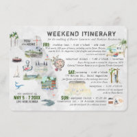 Cartão de Itinerário de Fim de Semana de Casamento