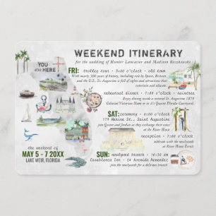 Informações Cartão de Itinerário de Fim de Semana de Casamento