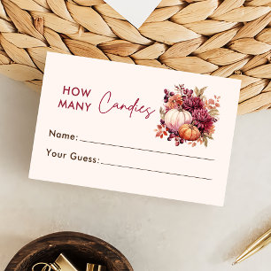 Informações Cartão de Jogo de Adivinhação de Doces de Abóbora 