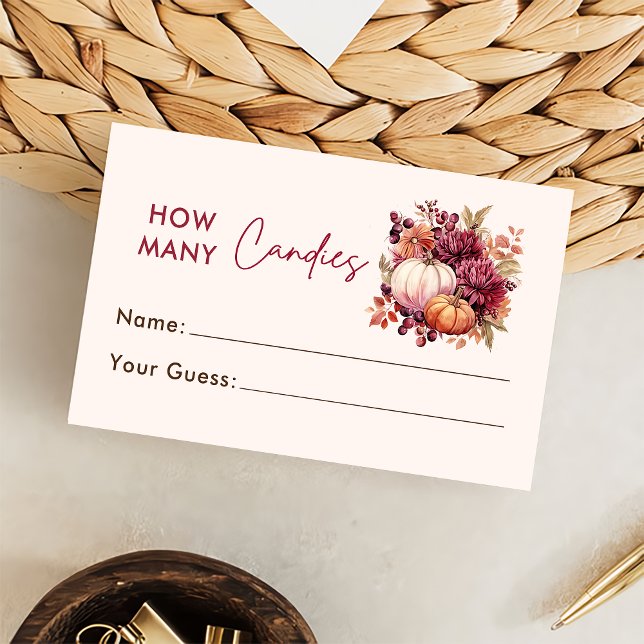 Informações Cartão de Jogo de Adivinhação de Doces de Abóbora  (Criador carregado)