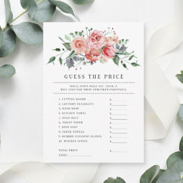 Informações Cartão de Jogo de Adivinhação de Preço para Chá de