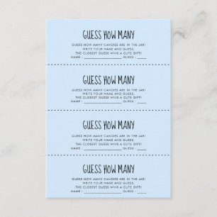 Informações Cartão de jogo de adivinhação para chá de bebê azu