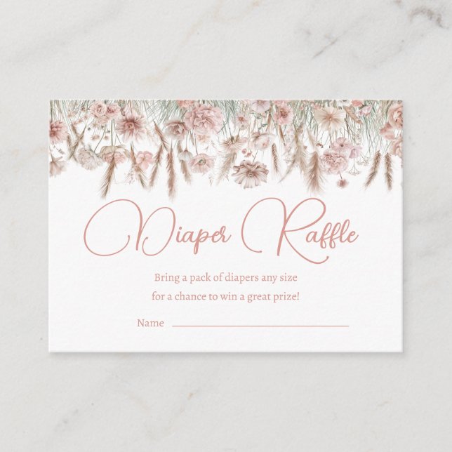 Informações Cartão de Jogo de Grama Botânica Floral de Pampas (Frente)