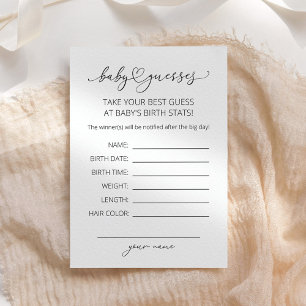 Informações Cartão de jogo de previsão de bebê simples e minim