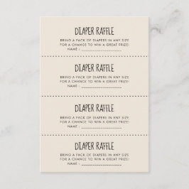 Informações Cartão de jogo de Raffle, Fralda moderna e bonito