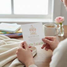 Cartão de Livro para Chás de Bebê com Carrossel Ca