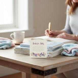 Informações Cartão de Livros Elegantes para Bebê com Borboleta