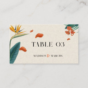 Informações Cartão de Local de Casamento com Flores Tropicais