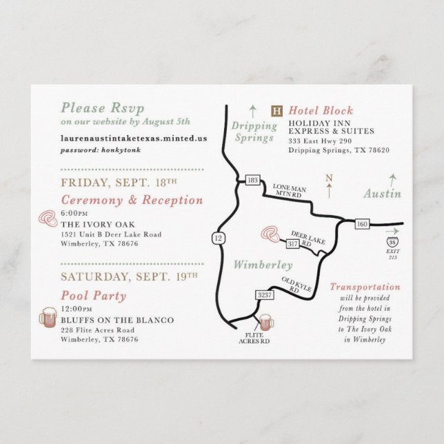 Informações Cartão de Mapa Casado - FOR LAUREN (Frente)