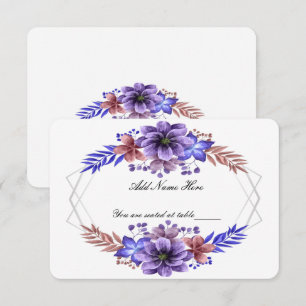 Informações Cartão de Mesa Floral de Casamento com Cor de Água