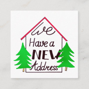 Informações Cartão de Natal com novo endereço em Handlettering