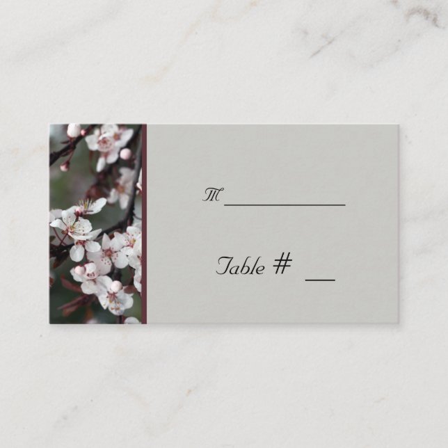 Informações cartão de número de tabela com endereço de recepçã (Frente)