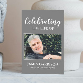 Informações Cartão de Oração Funeral Branca de Cinzas Elegante