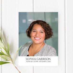 Informações Cartão de oração funeral de texto preto simples co