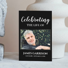 Informações Cartão de Oração Funeral do Memorial Negro com Fot