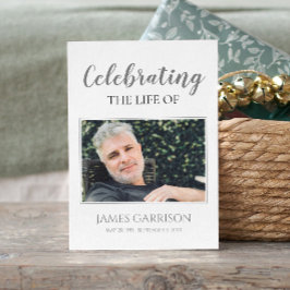 Informações Cartão de Oração Funeral Elegante Branco da cinza