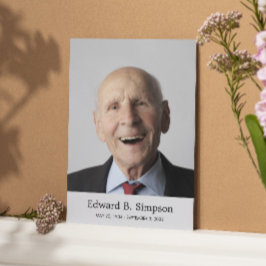 Informações Cartão de Oração Funerária Cinza Clássico Com Foto