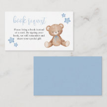Cartão de pedido de livro de chá de bebê Bearly Wa