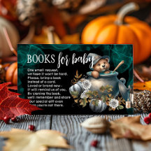 Cartão de pedido de livro de chá de bebê de Hallow