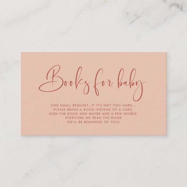 Informações Cartão de pedido de Livro de Pêssego Elegante & Mo (Frente)