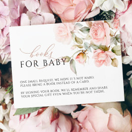 Informações Cartão de pedido de livros com rosa rosa e folhas