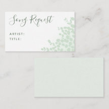 Cartão de Pedido de Música Nuptiva Eucalyptus Verd