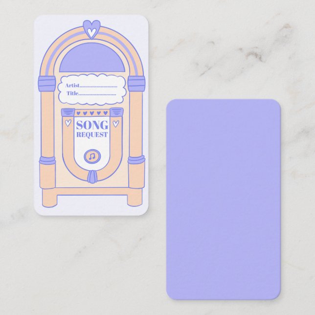Informações Cartão de Pedido de Música para Festa Retro Disco  (Frente/Verso)