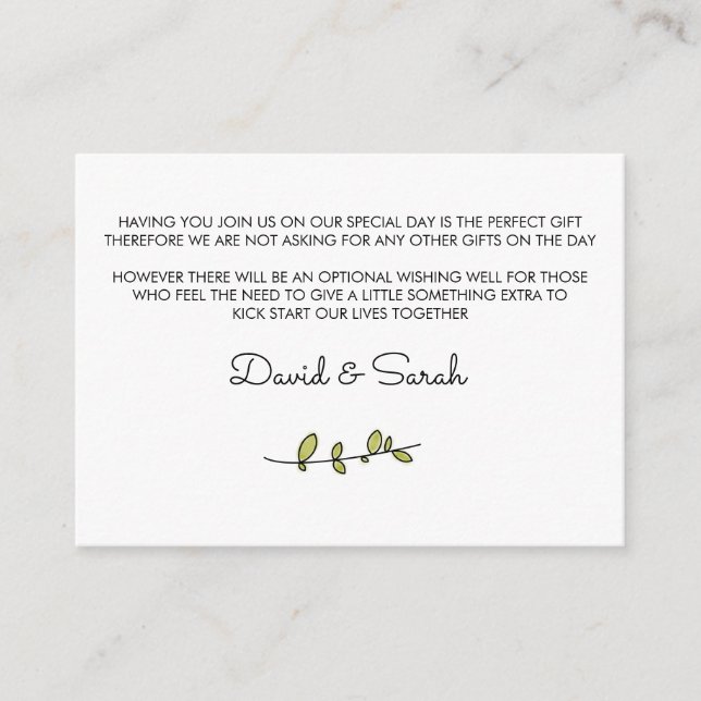 Informações Cartão de Poço de Desejos (Frente)