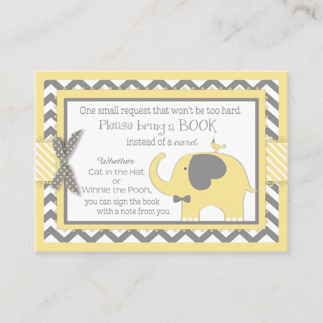 Informações Cartão de Presente de Elefante Amarelo com Pássaro (Frente)