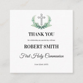 Informações Cartão de primeira comunhão verde folha