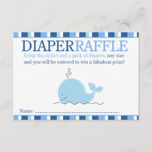 Informações Cartão de Raffle Chá de fraldas de Baleia Azul