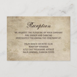 Informações Cartão de Receção com Fita e Renda de Elegância Vi