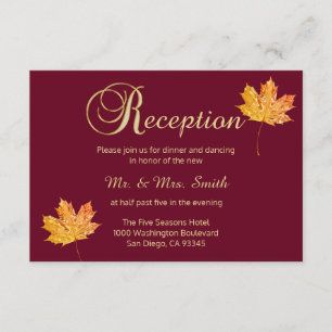 Informações Cartão de RECEÇÃO de Casamento Burgundy Elegante d