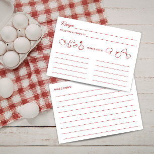 Informações Cartão de Receita Amore Vermelho Doodle