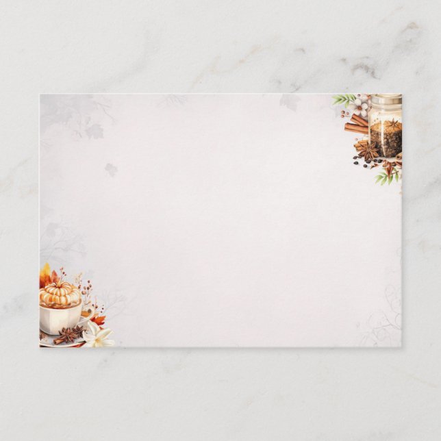 Informações Cartão de Receita Básica em Branco Açúcar e Especi (Frente)