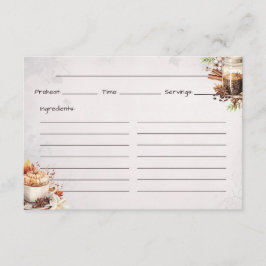 Informações Cartão de Receita Básico de Açúcar e Especiarias