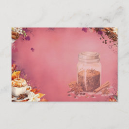 Informações Cartão de Receita de Açúcar e Vazio de Especiarias